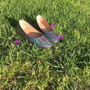🌟Girl size 4 sparkly holographic star flats🌟